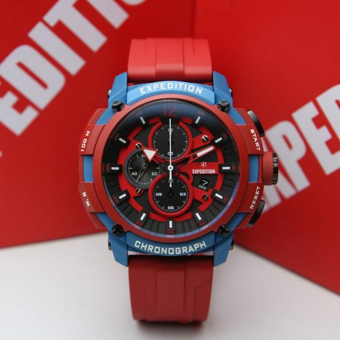 Jam Tangan EXPEDITION Pria E6781 / 6781 ORIGINAL - Red Blue