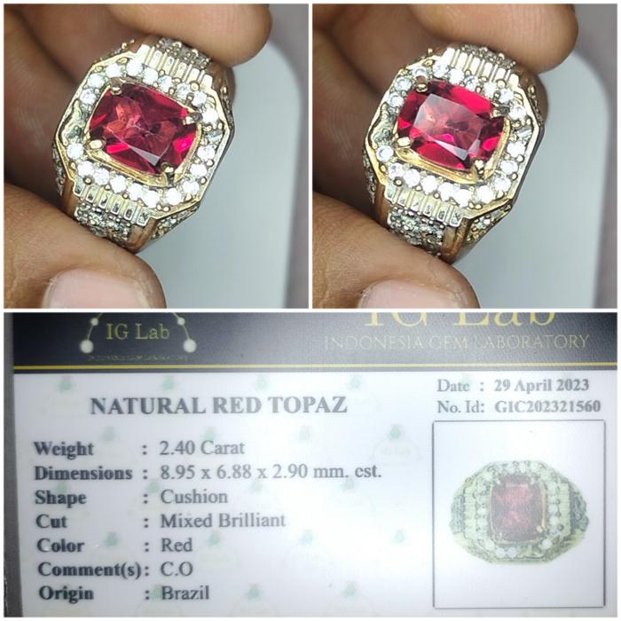 natural red topaz