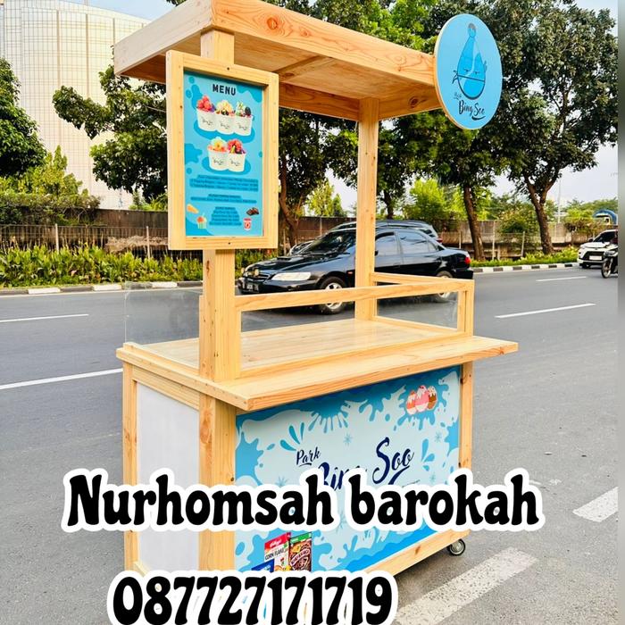 gerobak bakso/gerobak kayu/gerobak jatibelanda