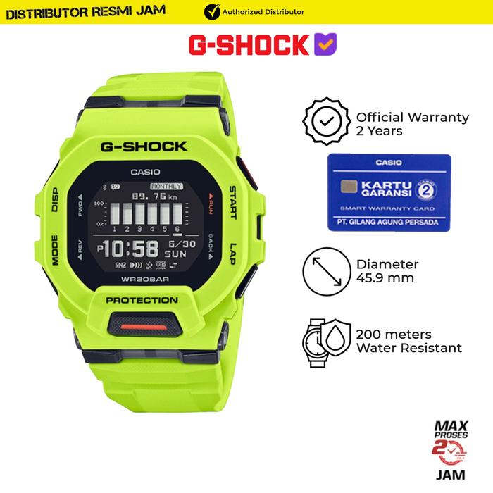 Jam Tangan Pria G-shock GBD-200-9DR GBD-200-9D GBD-200 Hijau Stabilo