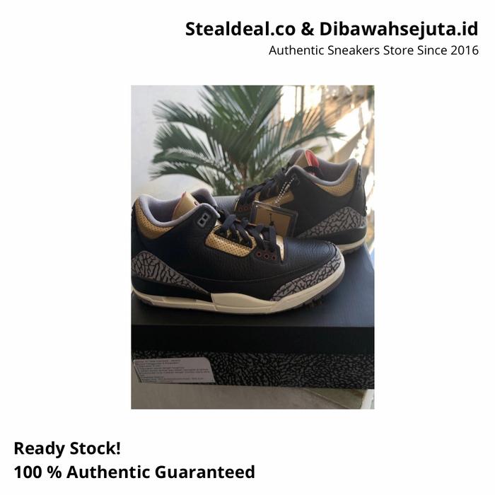 AIR JORDAN 3 BLACK CEMENT GOLD