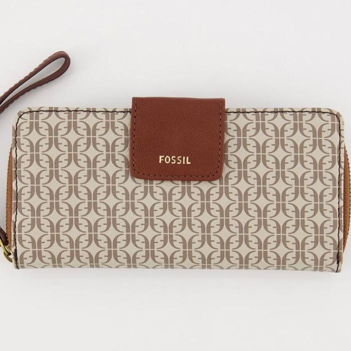 Dompet Madison Zip Clutch Wallet Taupe Tan