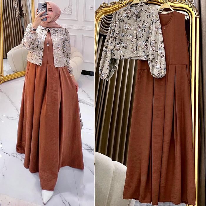 gamis+blazer,gamis modern,Cassey Setelan