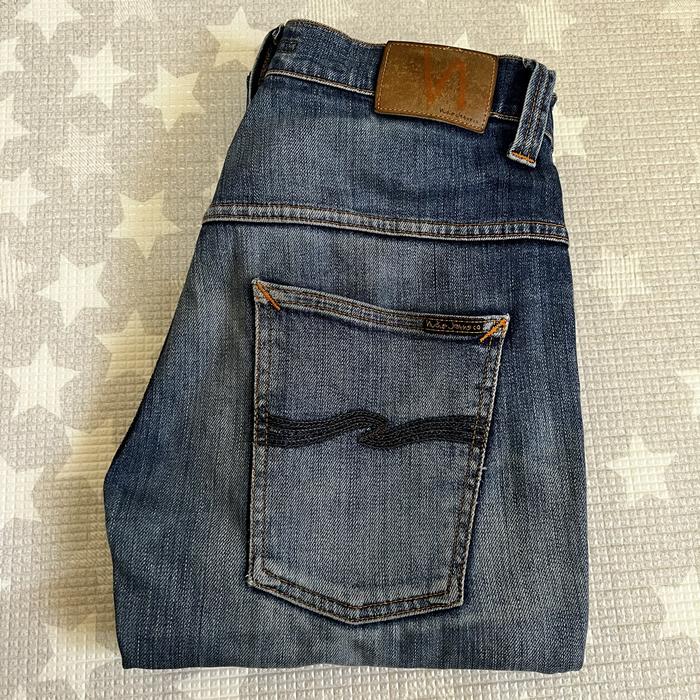 Nudie Jeans Tape Ted Grey Worn Indigo