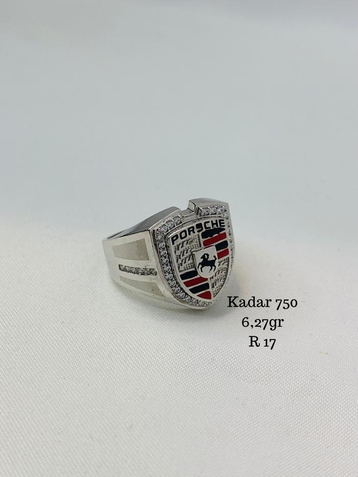 Cincin Pria Emas Putih Mas Asli Kadar 750 75% Cowok