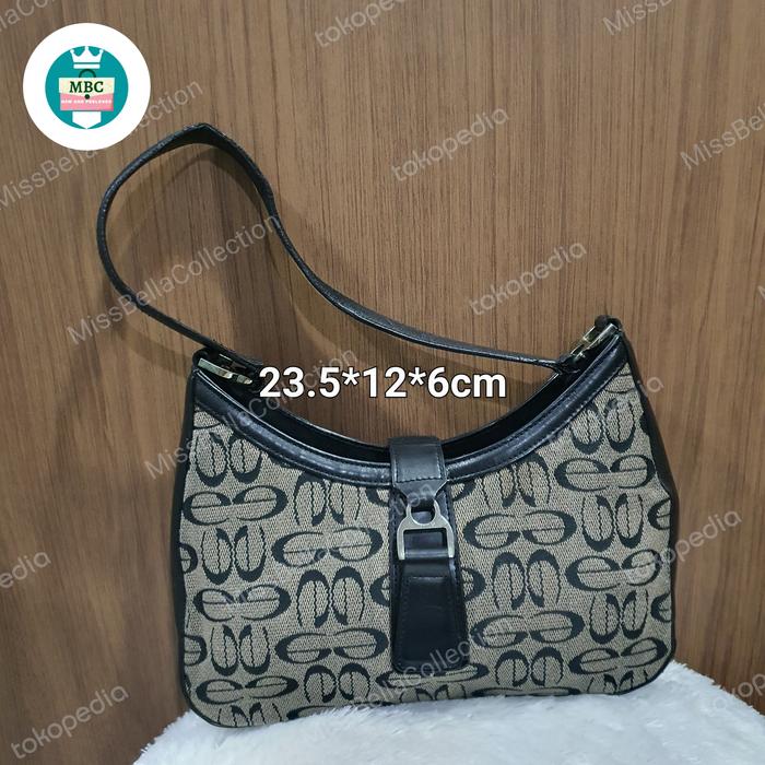 Tas bahu kulit kanvas signature Esquire vintage