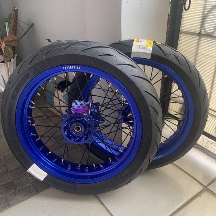 BANSET SUPERMOTO CRF VELG EXPEDITION BIRU