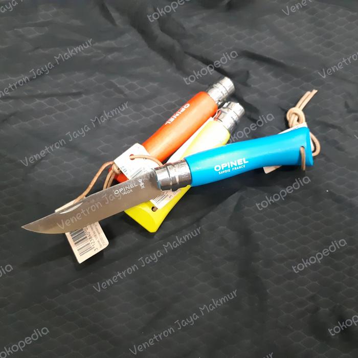Opinel pocket knife No7 Classic stainless steel INOX CYAN BLUE