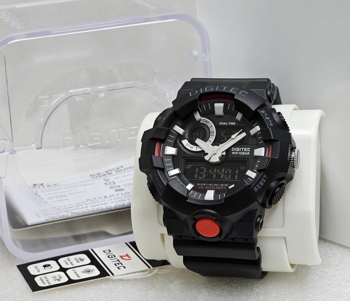 Jam Tangan Pria Sport Digitec 2112 Rubber Double Time Original