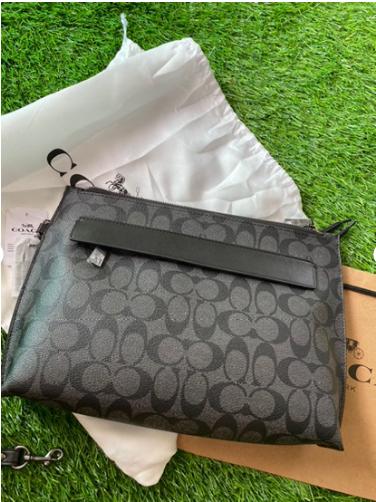 COACH Carryall Pouch in Signature Canvas Black - Original 100%