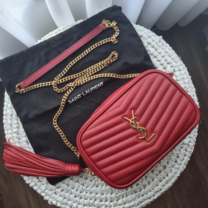 YSL Saint Laurent Mini Lou Bag Opyum Red GWH