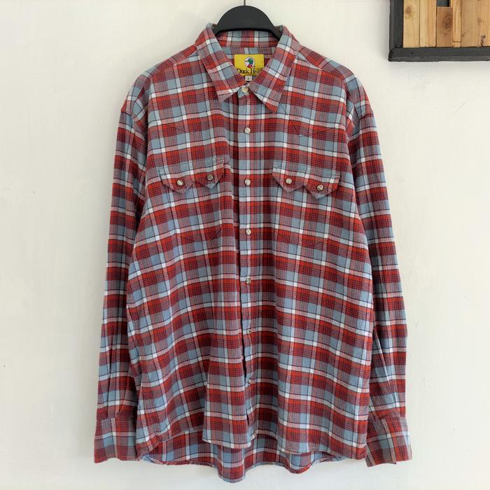 kemeja flannel duck head size L