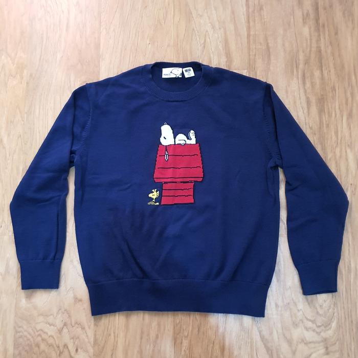 sweater anak UNIQLO Snoopy Original size 140 Navy Blue - Preloved