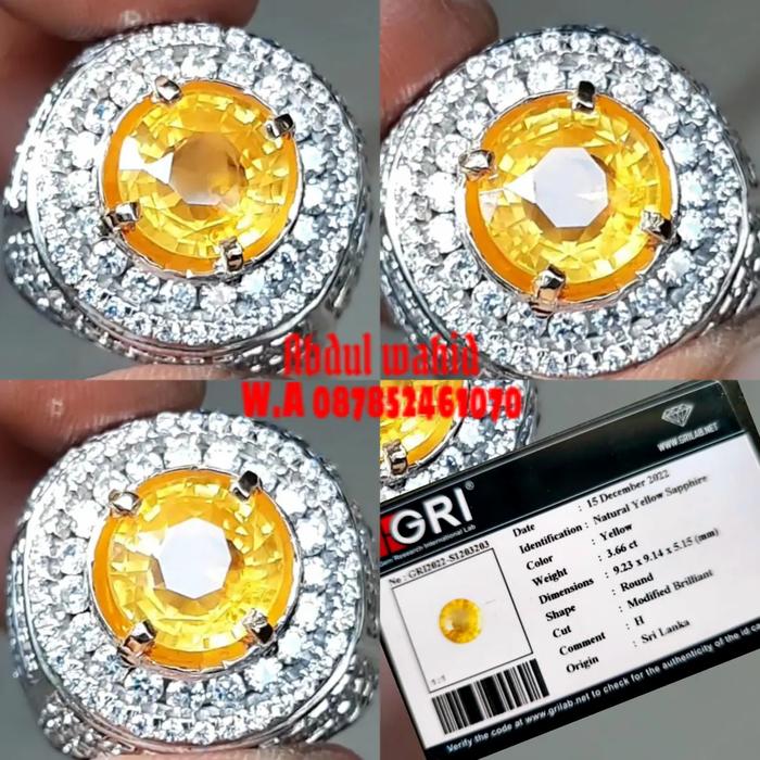 NATURAL YELLOW SAPPHIRE SRILANKA 3.66CT-RUBY-SPINEL-OPAL-CATS EYE