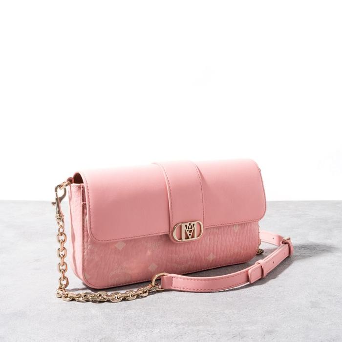 MCM Small mode travia shoulder bag visetos Blossom Pink