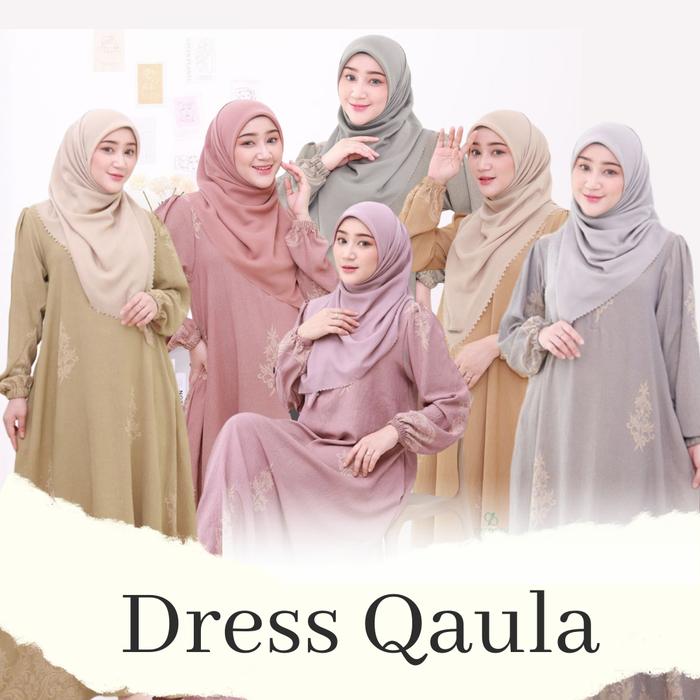 Dress Qaula Gamis Bordir Greenism