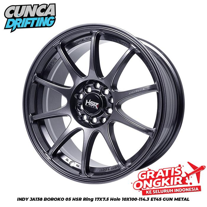 Velg Racing Mobil Ring 17 Lubang Baut 5 Velg Ori HSR Wheel Type INDY