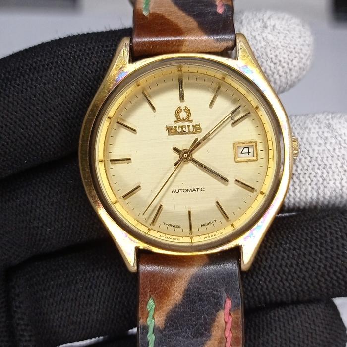 Jam Tangan Original Titus gold Automatic Swiss