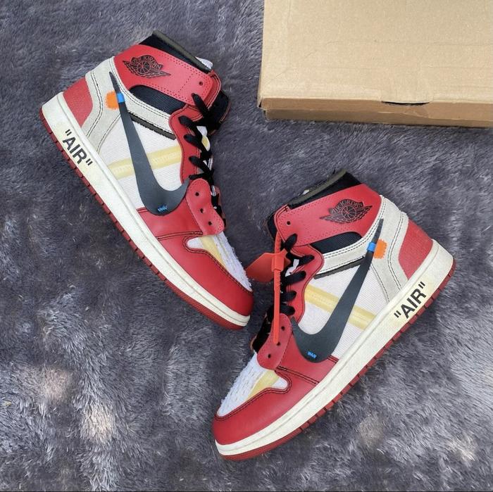 AIR JORDAN 1 HIGH OFF WHITE CHICAGO AUTHENTIC ORIGINAL SNEAKERS 100%