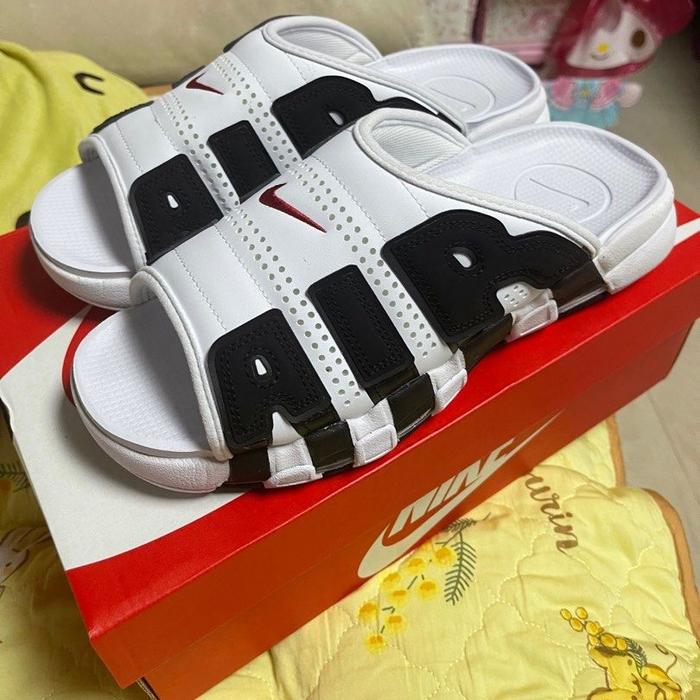 Nike Air More Uptempo Slide "White/Varsity Red/Black" Original BNIBWT