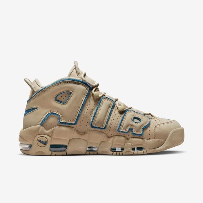 Sepatu Sneakers Pria Wanita Nike More Uptempo Brown List Blue Original