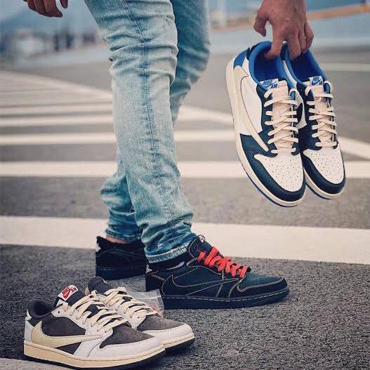 Sepatu Nike Air Jordan AJ 1 Low Black PhantomxTravis Scott BNIB Sample
