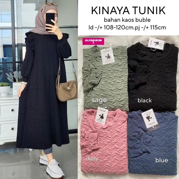 tunik muslim,tunik wanita, tunik jumbo,Kinaya Tunik,dress wanita