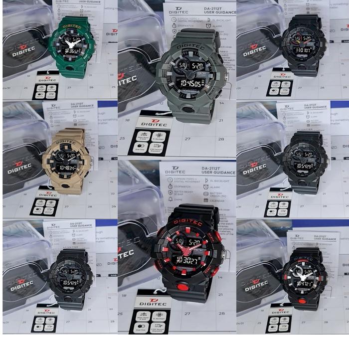 JAM TANGAN PRIA sport rubber Digitec DG 2112 original