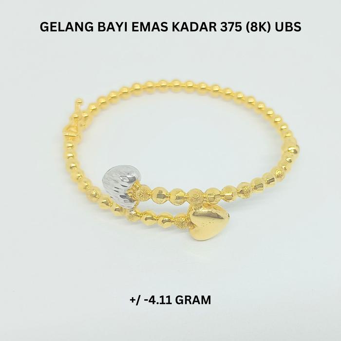 Gelang Bayi UBS Kadar 375 (8K) Estimasi Berat 4.11 Gram