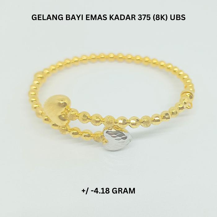 Gelang Bayi UBS Kadar 375 (8K) Estimasi Berat 4.18 Gram