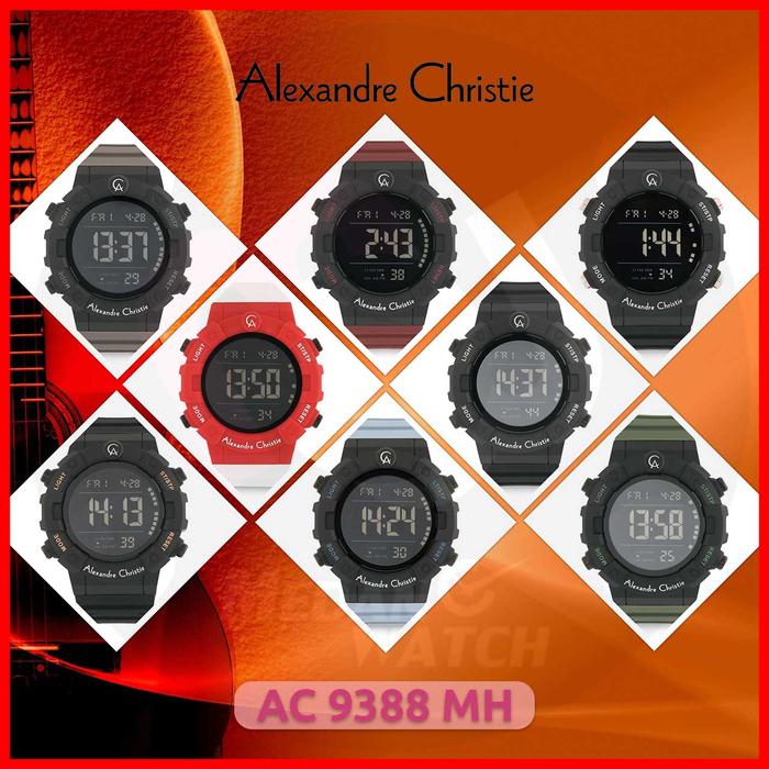 Jam Tangan Pria Digital Alexandre Christie 9388MH AC9388 AC 9388 MHR Original Garansi Resmi