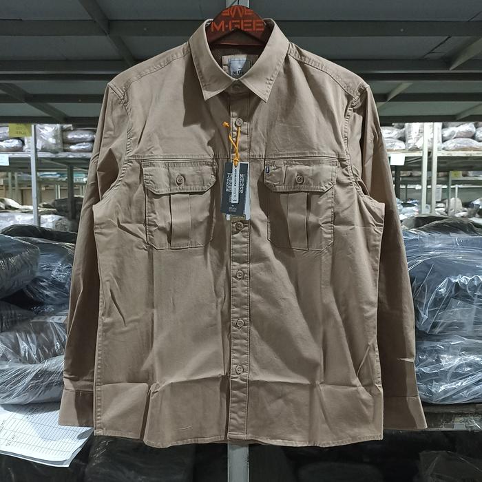 Kemeja pria lengan panjang polos Original MGEE FIELD C001