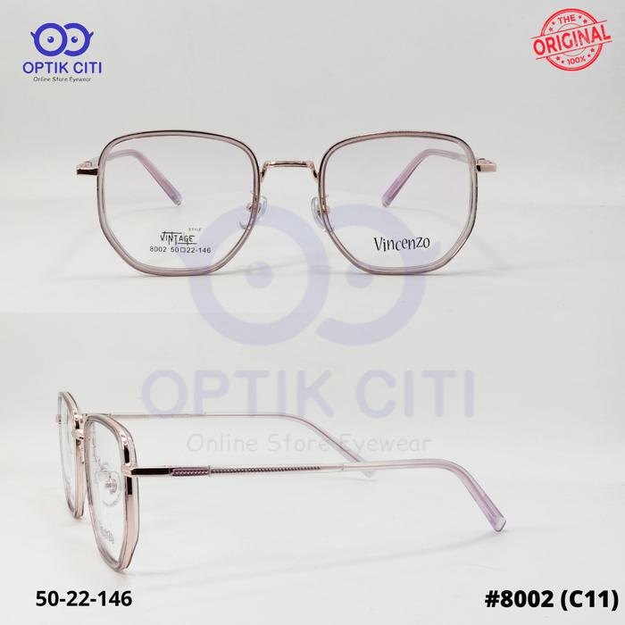 Frame Kacamata Wanita Korea Vincenzo 8002 Kotak Original