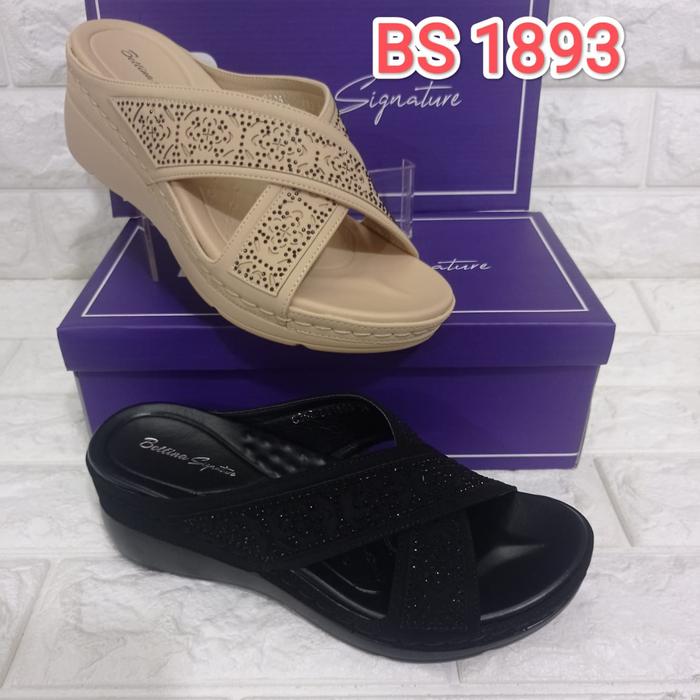 Sandal Selop Wedges wanita BETTINA BS 1893 Original