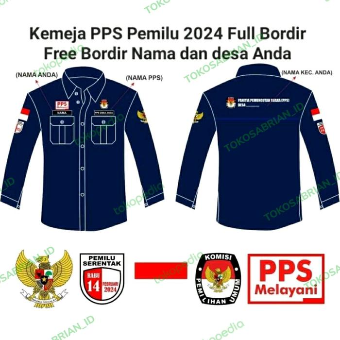 baju seragam kemeja pps kpu panitia pemungutan suara 2024