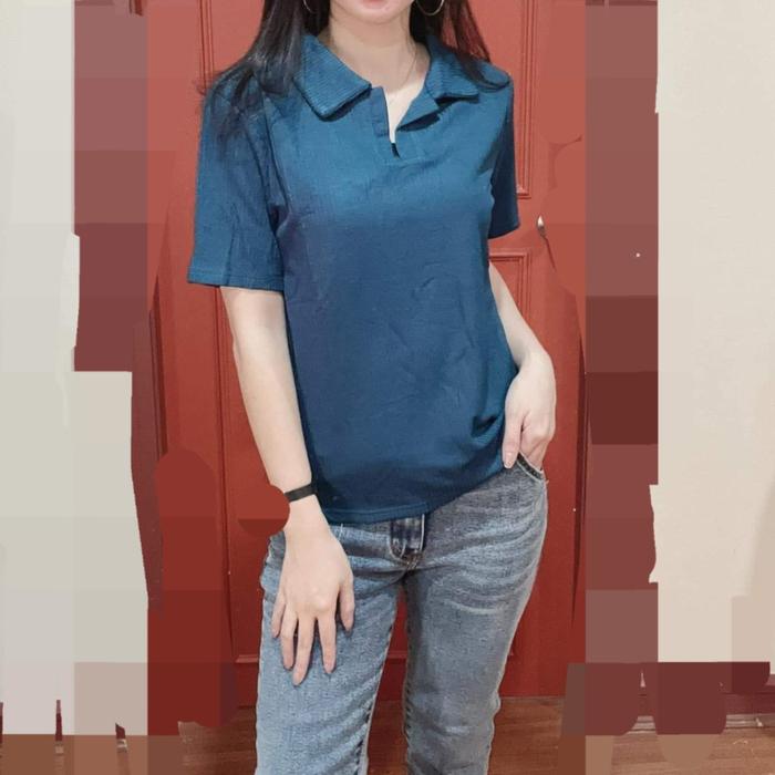 Top/Kaos kerah wanita import Bangkok La dress bahan katun premium