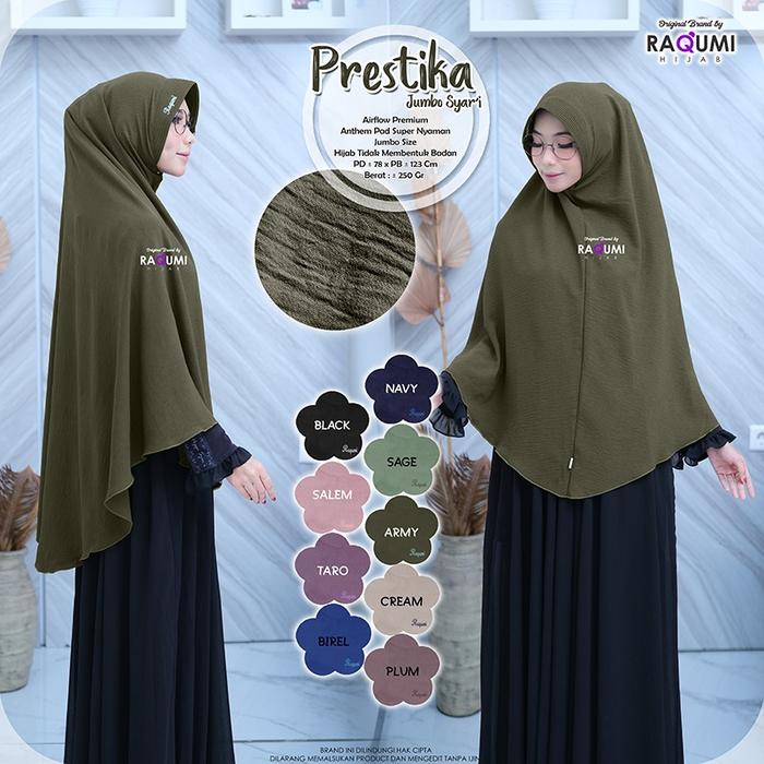 jilbab instan khimar prestika jumbo syari airflow premium ori raqumi