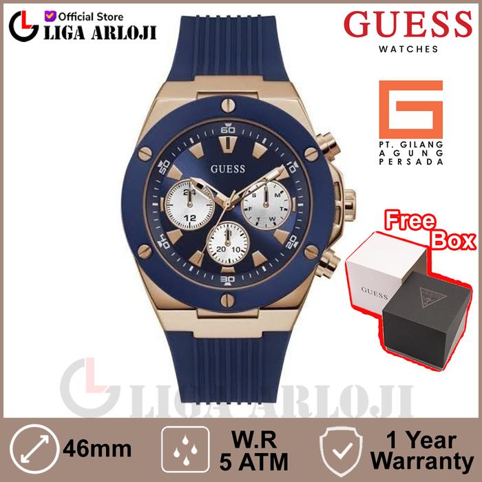 GUESS Watches GW0057G2 Original POSEIDON Jam Tangan Pria Analog Blue