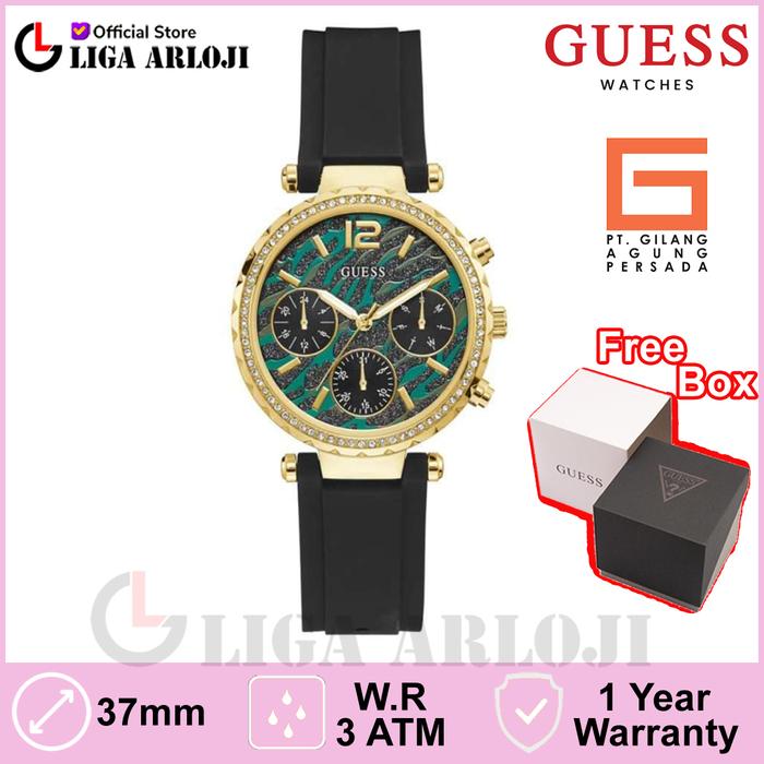 Guess Watches GW0113L1 Original SOLSTICE Jam Tangan Wanita Black Gold