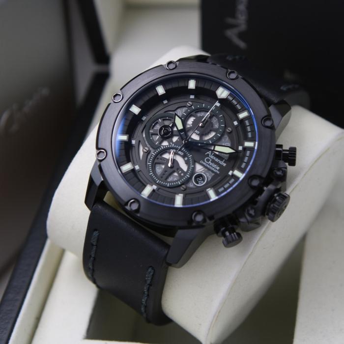 Jam Tangan Pria AC Alexandre Christie 6416 Kulit Original - Full Black