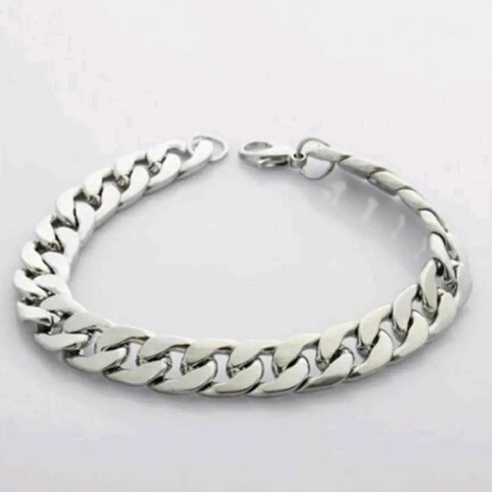 gelang titanium pria silver