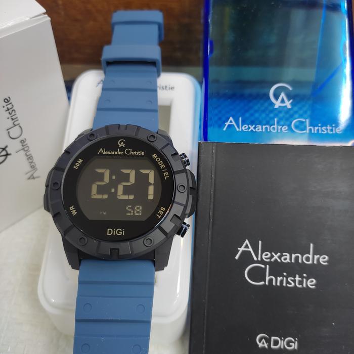 Jam PRIA DIGITAL ORIGINAL Alexandre Christie Ac 9364 MH Rubber St