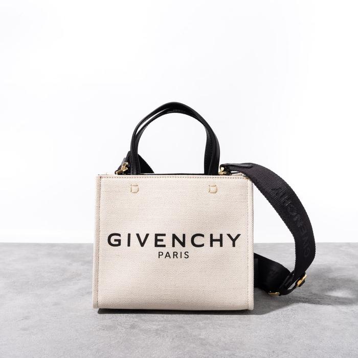 GIVENCHY Mini G 4G tote bag embossed canvas Beige