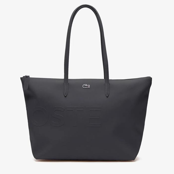 LACOSTE Women's Branded Shopping Bag Original Shoulder Bag Wanita Grey