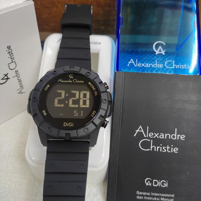 Jam PRIA DIGITAL ORIGINAL Alexandre Christie Ac 9364 MH Rubber Solid