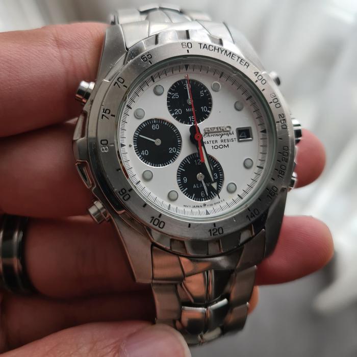 Seiko chronograph alarm panda cal.7T32