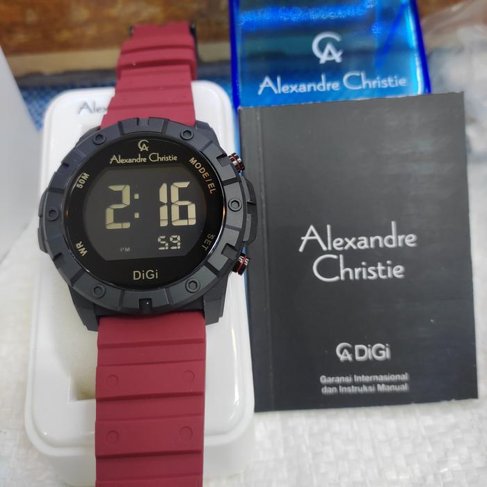Jam PRIA DIGITAL ORIGINAL Alexandre Christie Ac 9364 MH Rubber Stain