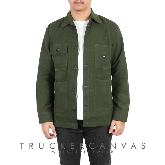Jaket Trucker Canvas Pria Original