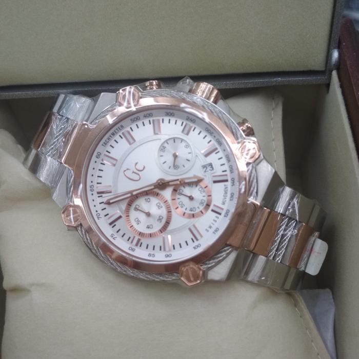 JAM TANGAN PRIA Guess Collection GC Y2400G2 Silver Rosegold