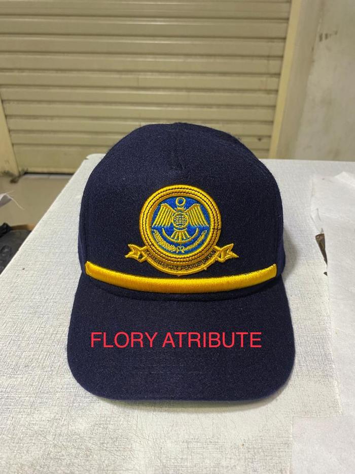 TOPI DISHUB BAHAN LAKEN LOGO LIS